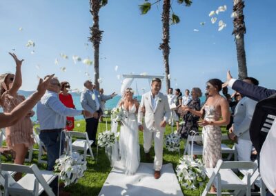 Just married Airlie Beach wedding ceremony Mirage Whitsundays